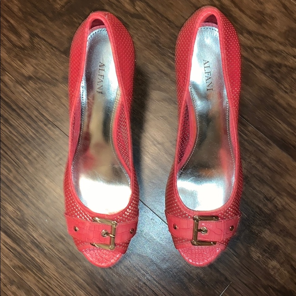 Coral open toe pumps - size 8.5